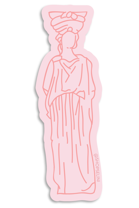 Selini Classic. Karyatisa Sticker. Women Inspired Sticker. Colorful Greek Sticker.