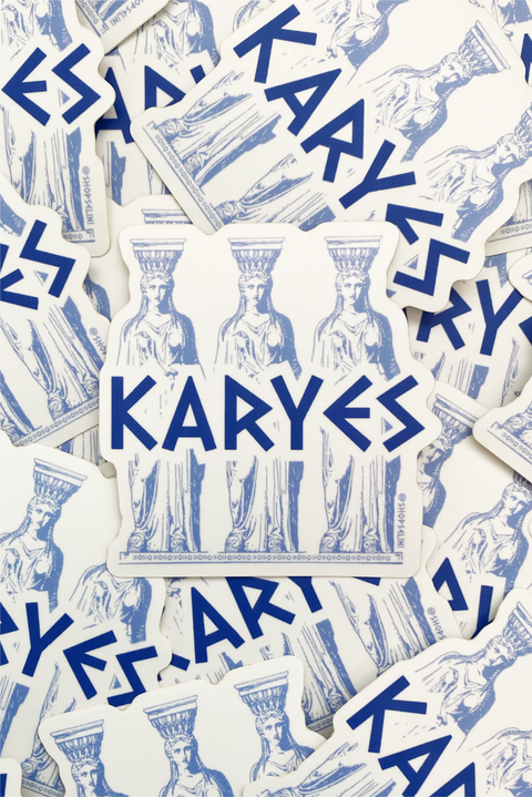 Selini Classic. Karyes Sticker. Greek Inspired Design. 3" Matte Sticker.