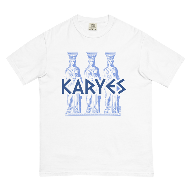 Selini Classic. 100% Cotton. Karyes Location T-Shirt. Greek Inspired Design.