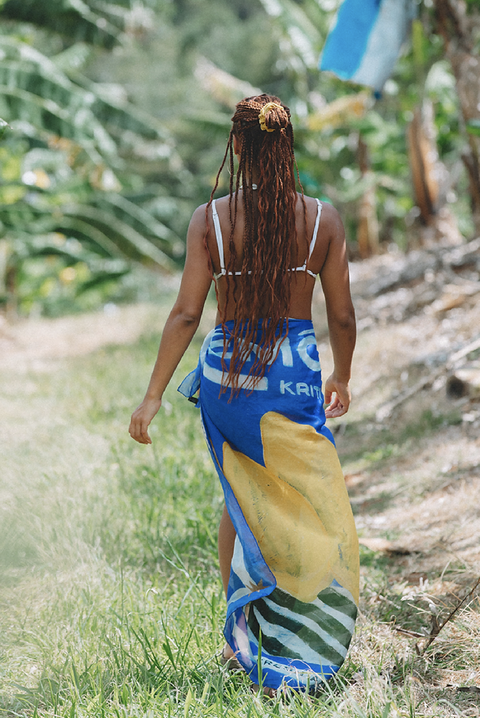 Made in Italy Silk and Cotton Blend Fabric. Summer Staple. Large Lemon Sarong.