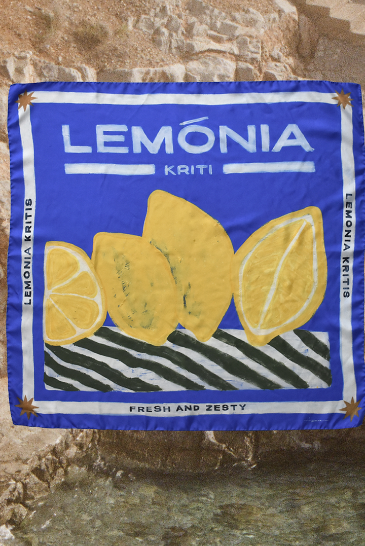 Lemonia Silk Scarf made by Atlas, sold by Selini.