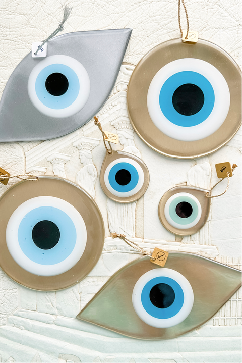 Made in Greece. Mati Charm. Medium Silver Evil Eye Charm. Greek Decor. 