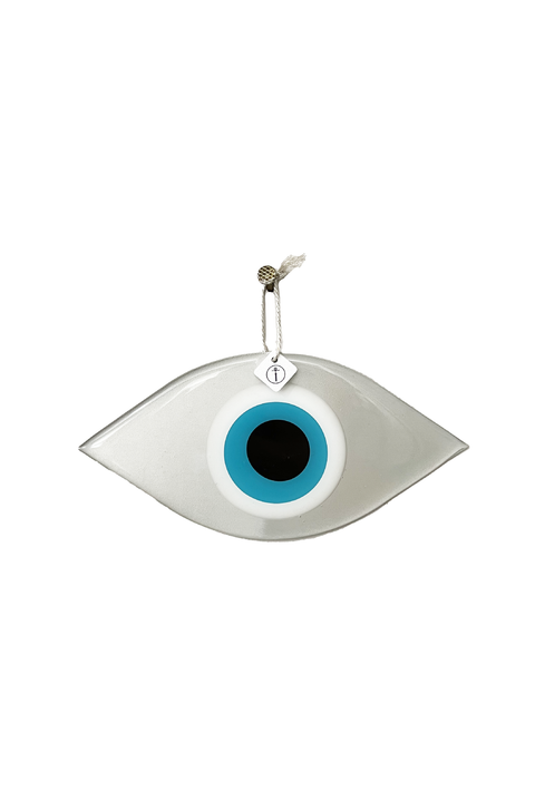 Made in Greece. Mati Charm. Medium Silver Evil Eye Charm. Greek Decor. 