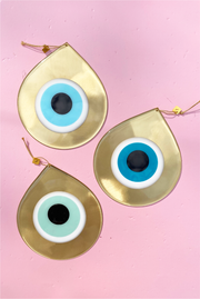 Made in Greece. Mati Drop Charm. Large Bronze Evil Eye Charm. Greek Decor. 