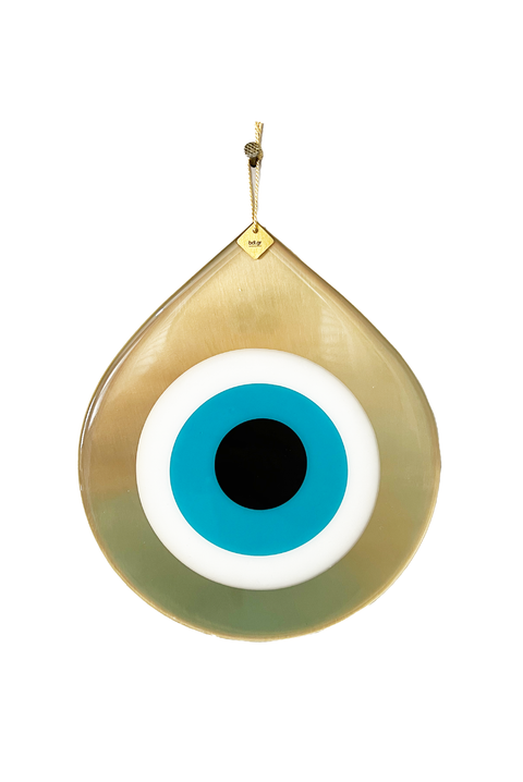 Made in Greece. Mati Drop Charm. Large Bronze Evil Eye Charm. Greek Decor. 