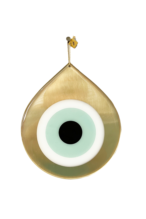 Made in Greece. Mati Drop Charm. Large Bronze Evil Eye Charm. Greek Decor. 