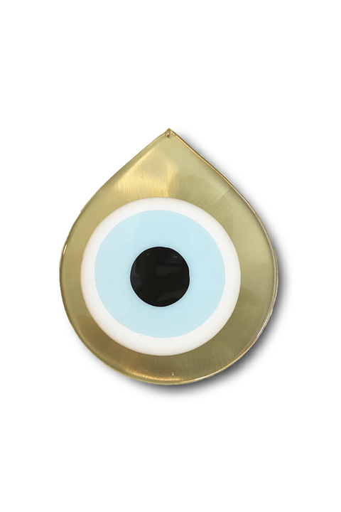 Made in Greece. Mati Drop Charm. Medium Bronze Evil Eye Charm. Greek Decor. 