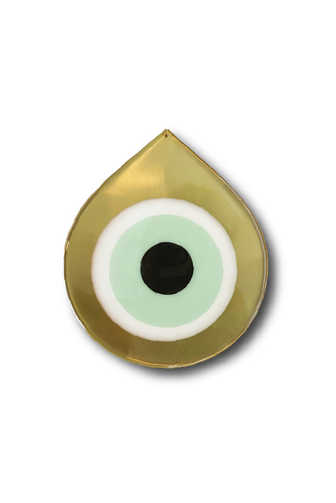 Made in Greece. Mati Drop Charm. Medium Bronze Evil Eye Charm. Greek Decor. 