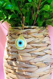 Made in Greece. Mati Drop Charm. Small Bronze Evil Eye Charm. Greek Decor. 