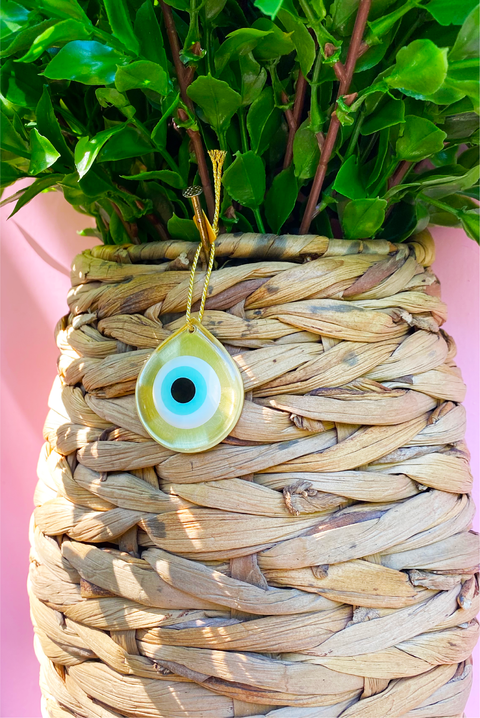 Made in Greece. Mati Drop Charm. Small Bronze Evil Eye Charm. Greek Decor. 