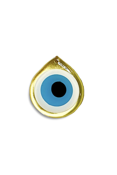 Made in Greece. Mati Drop Charm. Small Bronze Evil Eye Charm. Greek Decor. 