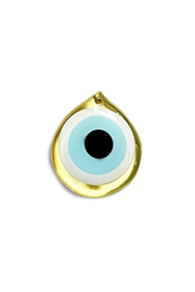 Made in Greece. Mati Drop Charm. Small Bronze Evil Eye Charm. Greek Decor. 