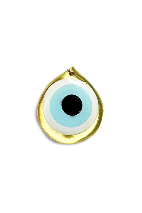Made in Greece. Mati Drop Charm. Small Bronze Evil Eye Charm. Greek Decor. 