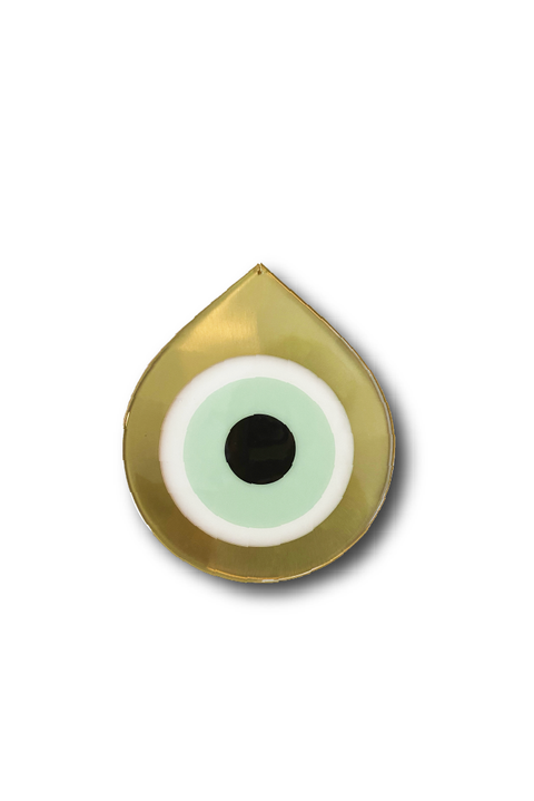 Made in Greece. Mati Drop Charm. Small Bronze Evil Eye Charm. Greek Decor. 