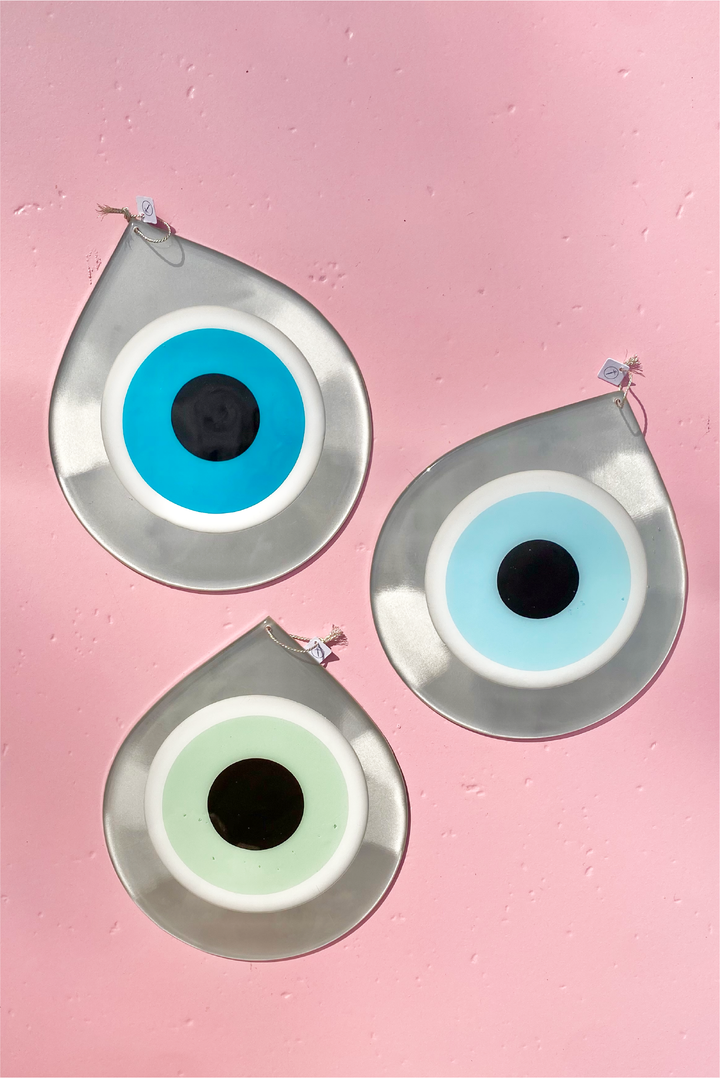 Mati Drop Charm - Large Silver made by Greek brand Bord De L'eau, sold by Selini.