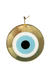 Made in Greece. Mati Round Charm. Large Bronze Evil Eye Charm. Greek Decor. 