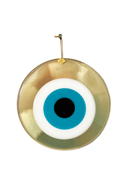 Made in Greece. Mati Round Charm. Large Bronze Evil Eye Charm. Greek Decor. 
