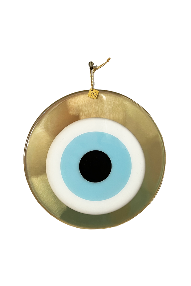 Mati Round Charm - Large Bronze made by Greek brand Bord De L'eau, sold by Selini. 