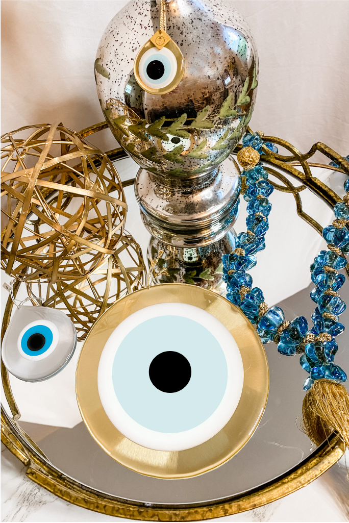 Mati Round Charm - Large Silver made by Greek brand Bord De L'eau, sold by Selini. 