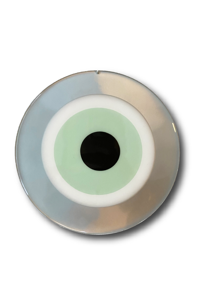 Mati Round Charm - Large Silver made by Greek brand Bord De L'eau, sold by Selini. 