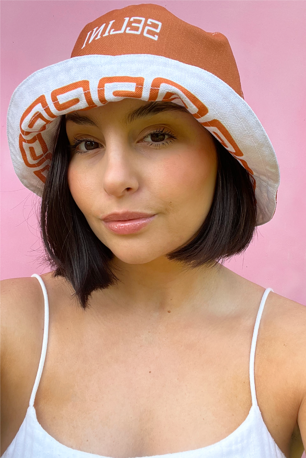Selini Classic. Meandros Bucket Hat. Greek Design. Summer Staple. 