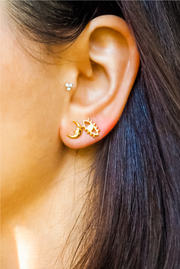 Made in Greece. Gold Plated Sterling Silver. Evil Eye Earrings. Stud Earrings. 