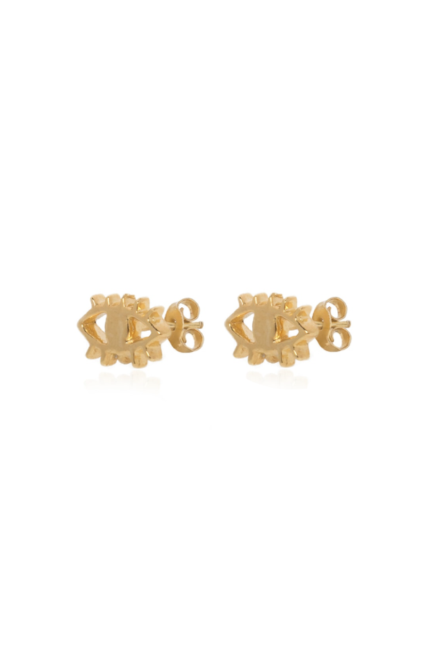 Made in Greece. Gold Plated Sterling Silver. Evil Eye Earrings. Stud Earrings. 