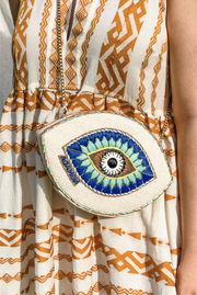 Selini Classic. Crossbody Purse. Evil Eye Purse. Greek Design.