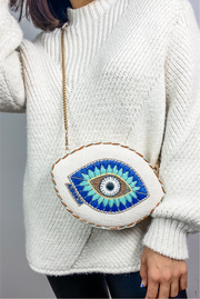 Selini Classic. Crossbody Purse. Evil Eye Purse. Greek Design.