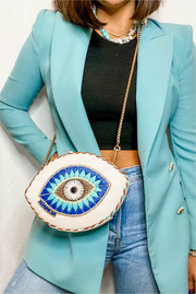 Selini Classic. Crossbody Purse. Evil Eye Purse. Greek Design.