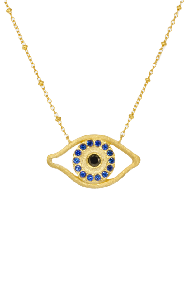 Made in Greece. Sterling Silver Plated in Gold. Evil Eye Necklace. Colorful Necklace.  