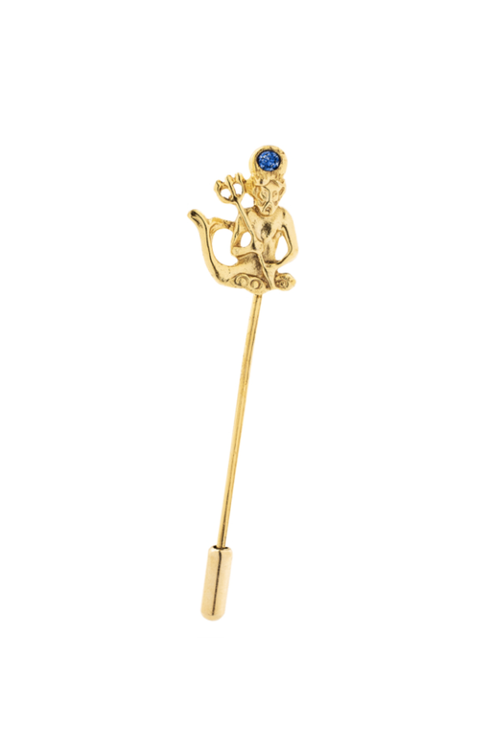 Poseidon Lapel Pin made by Greek brand Barbara Mitseli, sold by Selini.