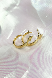 Small Python Hoops in Gold