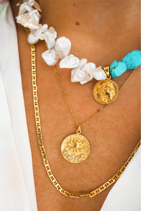 Made in Greece. Gold Plated Sterling Silver. Classic Chain. Handcrafted. 