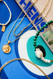Made in Greece. Gold Plated Sterling Silver. Classic Chain. Handcrafted. 