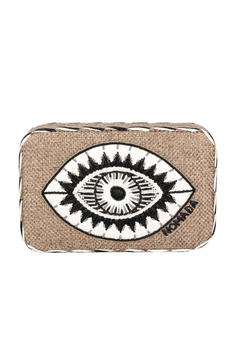 Selini Classic. Evil Eye Clutch. Greek Inspired Clutch. Inner Lining. 