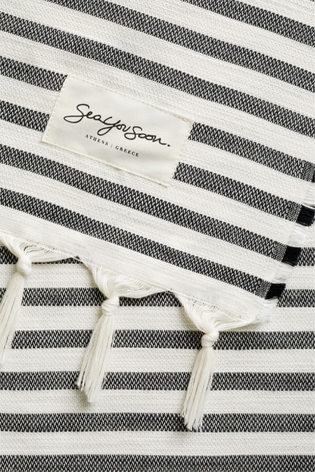 Made in Greece. 50% Cotton, 50% Tencel Fibers. Summer Beach Towel. Classic Summer Staple. 
