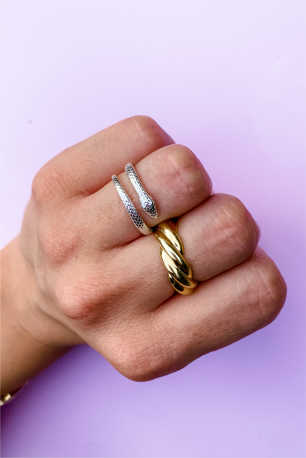 Python Ring in Silver