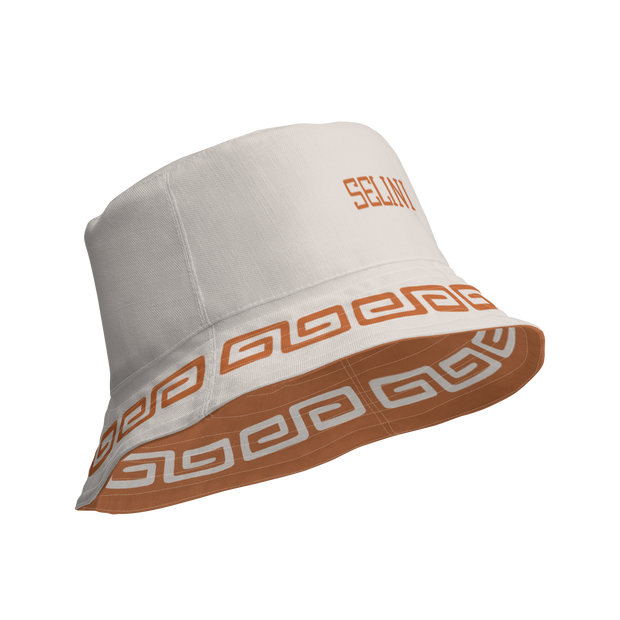Meandros Reversible Bucket Hat in Terracotta