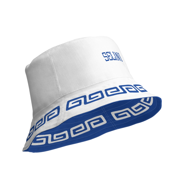 Meandros Reversible Bucket Hat in Blue