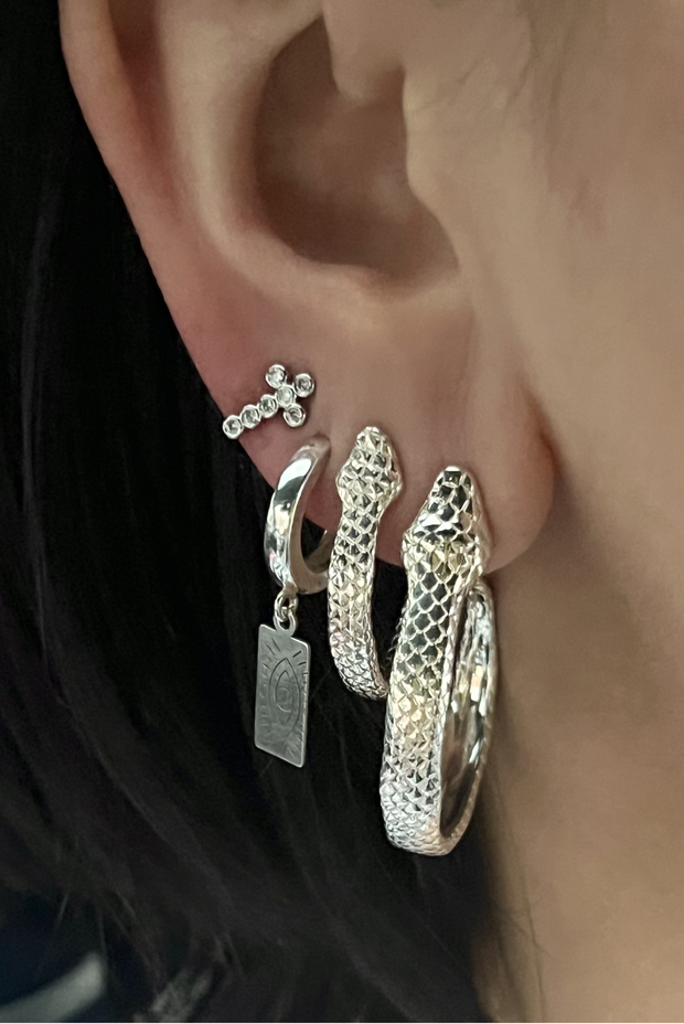 Silver Cross Studs