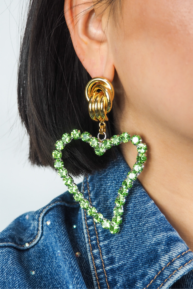 All My Heart Earrings in Green
